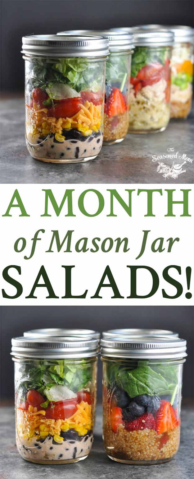 Mason Jar Salad Recipes Low Calorie
 35 More Healthy Lunches For Work The Goddess