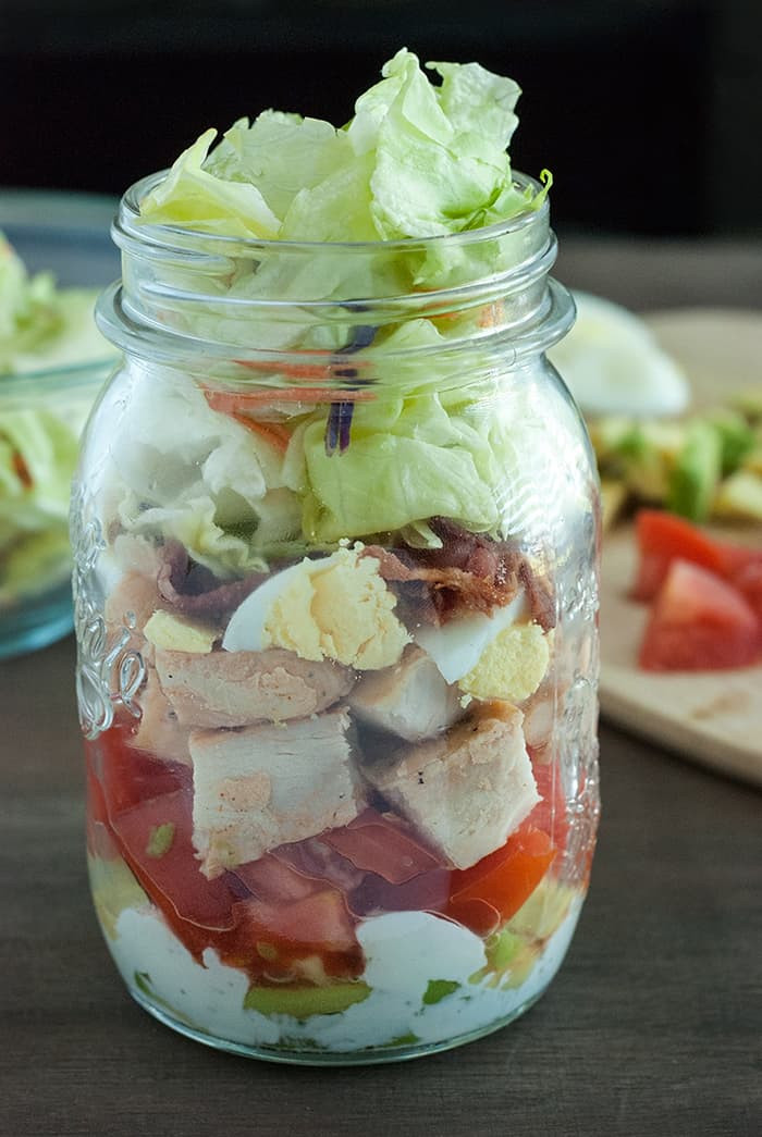 Mason Jar Salad Recipes Low Calorie
 Cobb Mason Jar Salads The Low Carb Diet