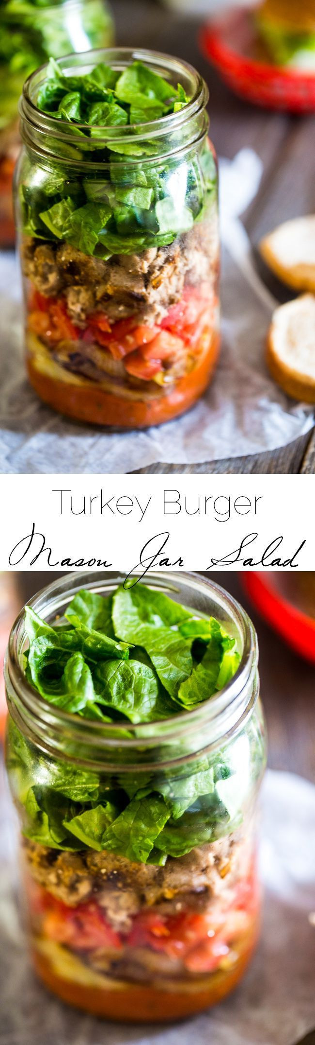 Mason Jar Salad Recipes Low Calorie
 Turkey Burger Mason Jar Salad Recipe GF High Protein