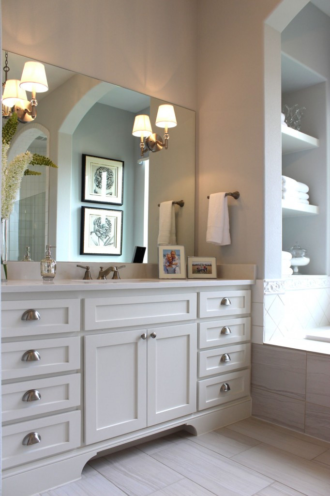 Master Bathroom Cabinets
 White shaker style master bath cabinets