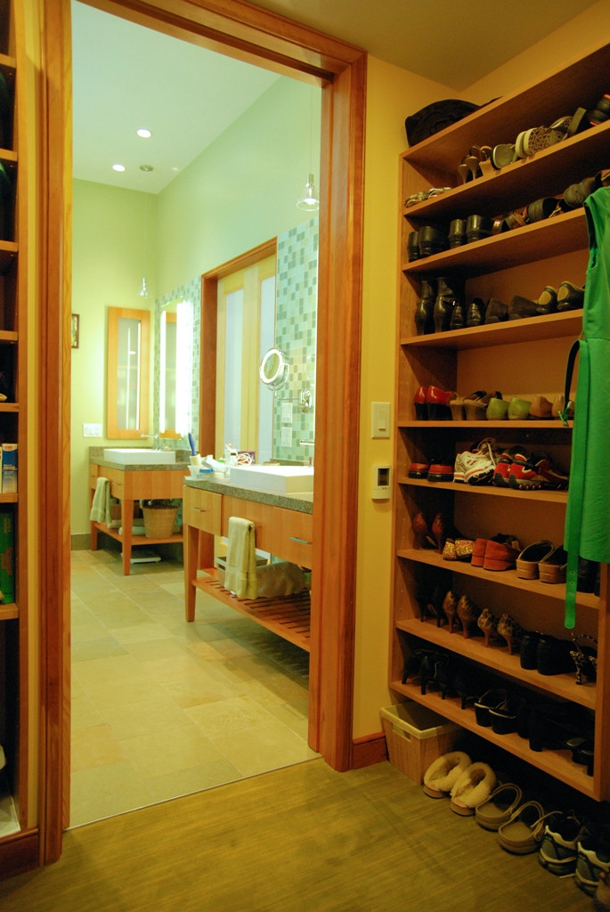 Master Bathroom With Closet
 Ann Sacks Glass and Slate Master Bath in Springmill