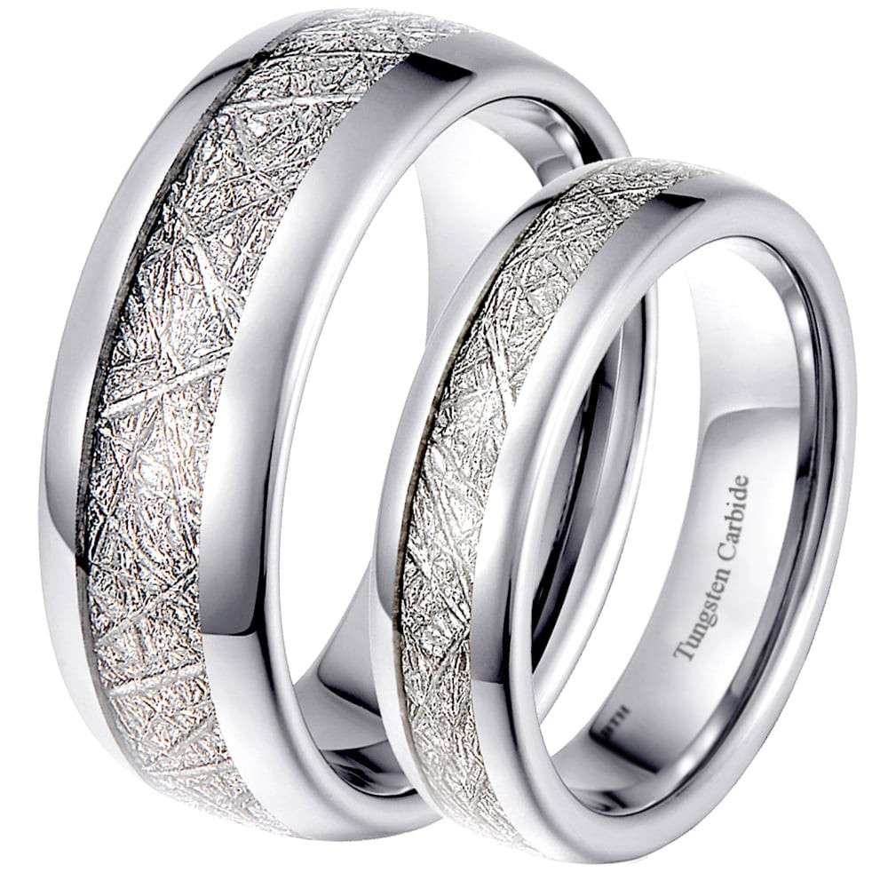 Matching Wedding Ring Sets His And Hers
 His and Hers Matching Tungsten Meteorite Wedding Couple