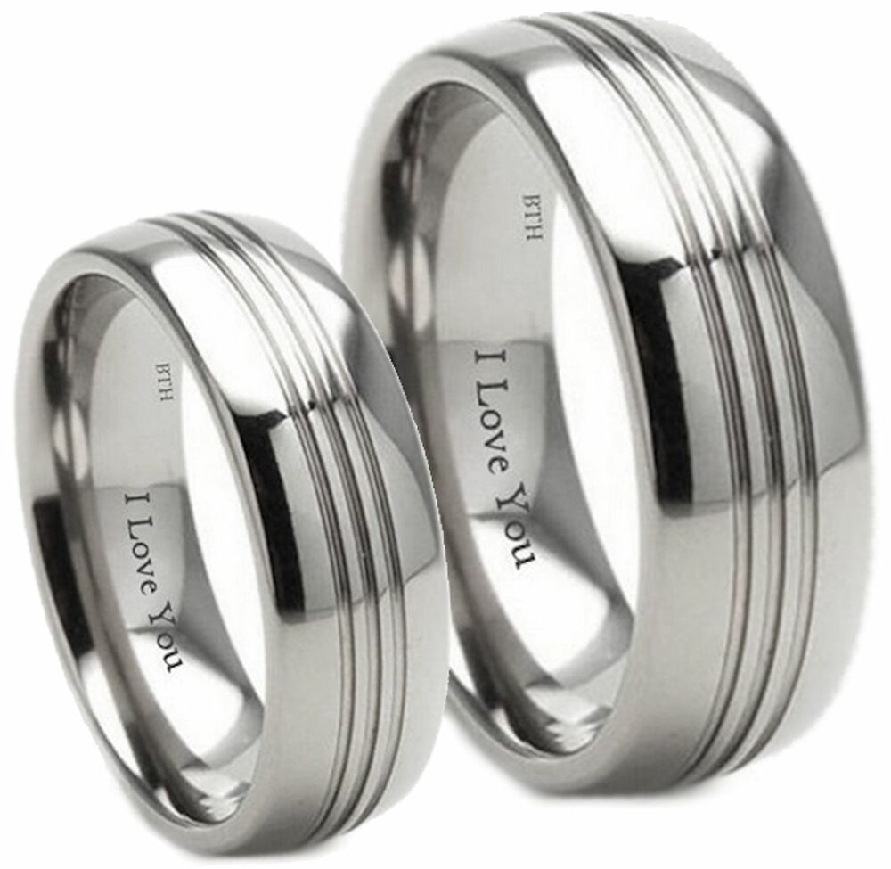 Matching Wedding Ring Sets His And Hers
 New Boxed 7mm His And Hers Titanium Wedding Engagement