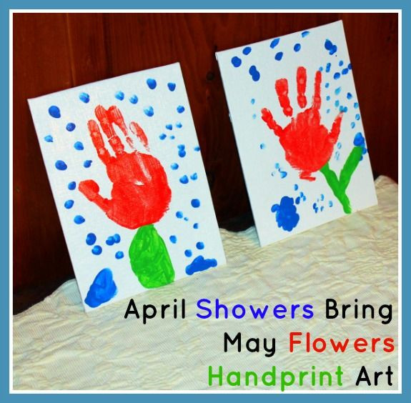 May Art Projects For Preschoolers
 "April Showers Bring May Flowers" Handprint Art