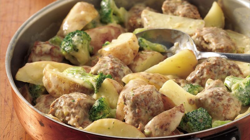 Meatball Dinner Ideas
 Creamy Meatballs and Potatoes Recipe BettyCrocker