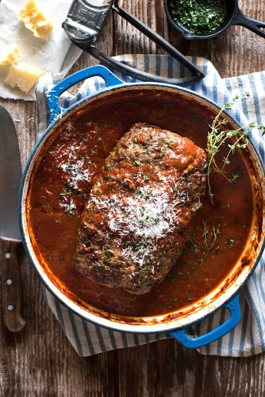 Meatloaf With Italian Bread Crumbs
 Italian Meatloaf with Marinara Sauce