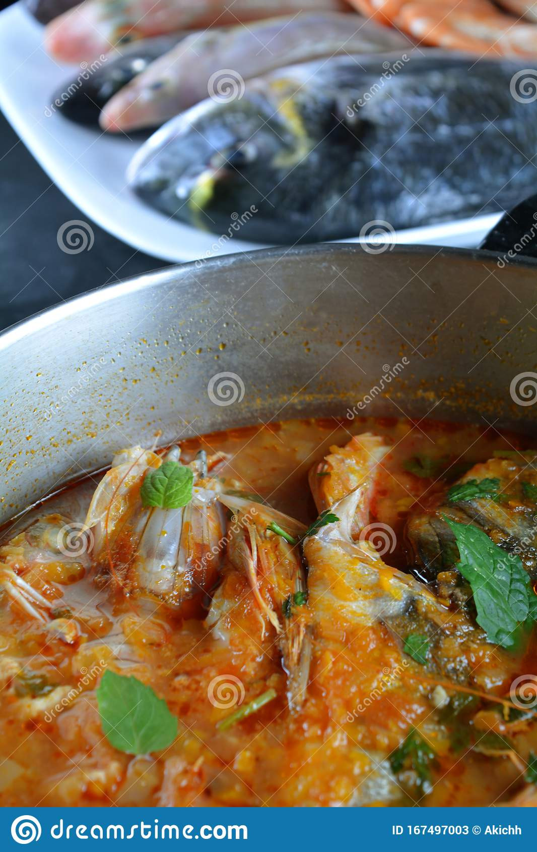Mediterranean Seafood Stew
 Delicious Mediterranean Fish And Seafood Stew Stock Image