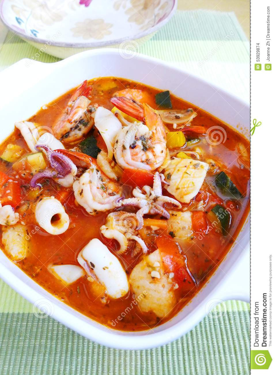 Mediterranean Seafood Stew
 Mediterranean Seafood Stew Soup Stock Image of