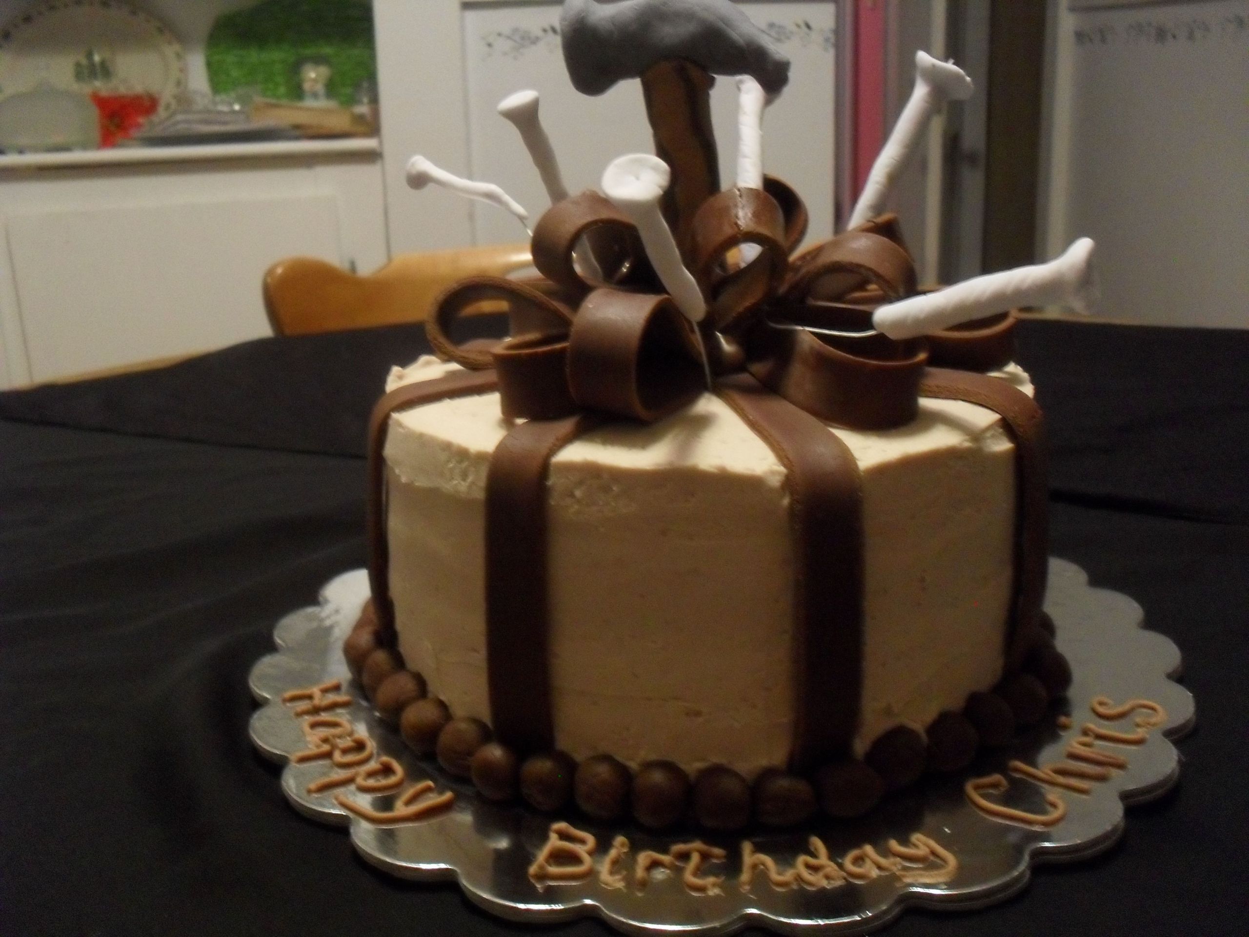 Mens Birthday Cake Decorating
 Handy man Birthday Cake in chocolate buttercream and