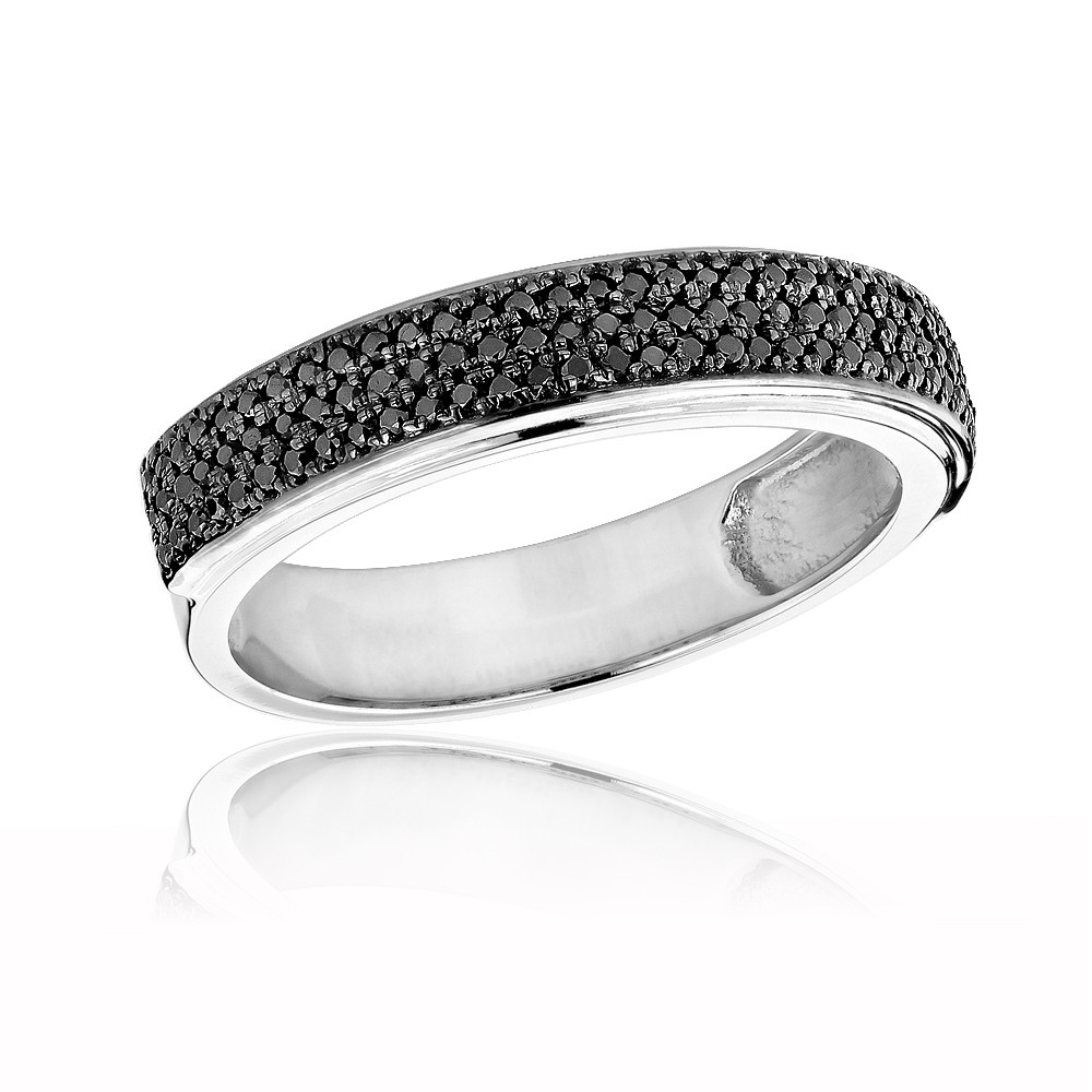 Mens Black Diamond Wedding Band
 Mens Black Diamond Wedding Band 0 6ct 14K Gold Pave