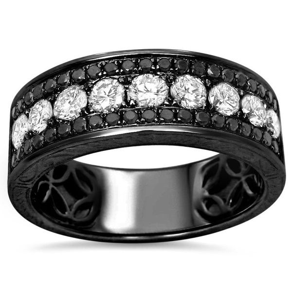 Mens Black Diamond Wedding Band
 Shop 14k Black Gold Men s 1 2 5ct TDW White and Black