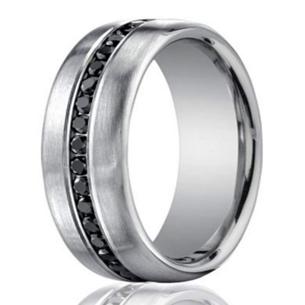 Mens Black Diamond Wedding Band
 7 5mm Men’s 950 Platinum Black Diamond Eternity Wedding