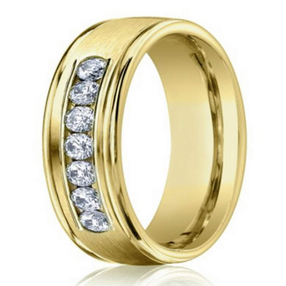 Mens Diamond Wedding Bands Yellow Gold
 6mm Men’s Diamond Wedding Ring in 14k Yellow Gold