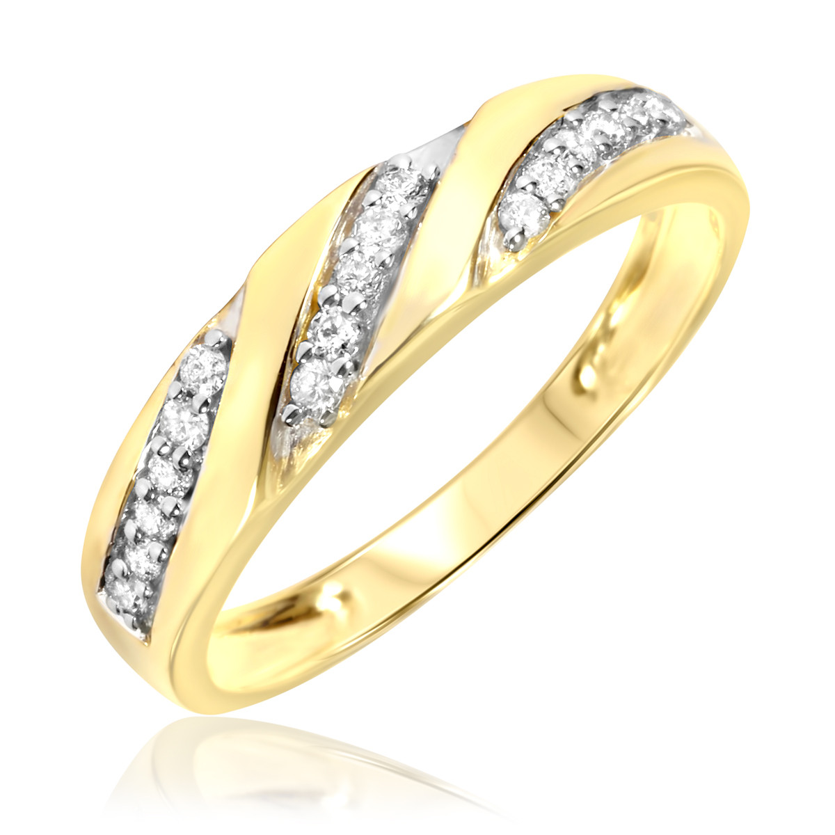 Mens Diamond Wedding Bands Yellow Gold
 1 4 Carat T W Diamond Men s Wedding Ring 14K Yellow Gold
