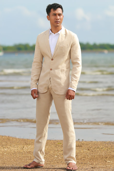 Mens Linen Suits Beach Wedding
 Men s Custom Natural Tan Linen Suit Beach Weddings