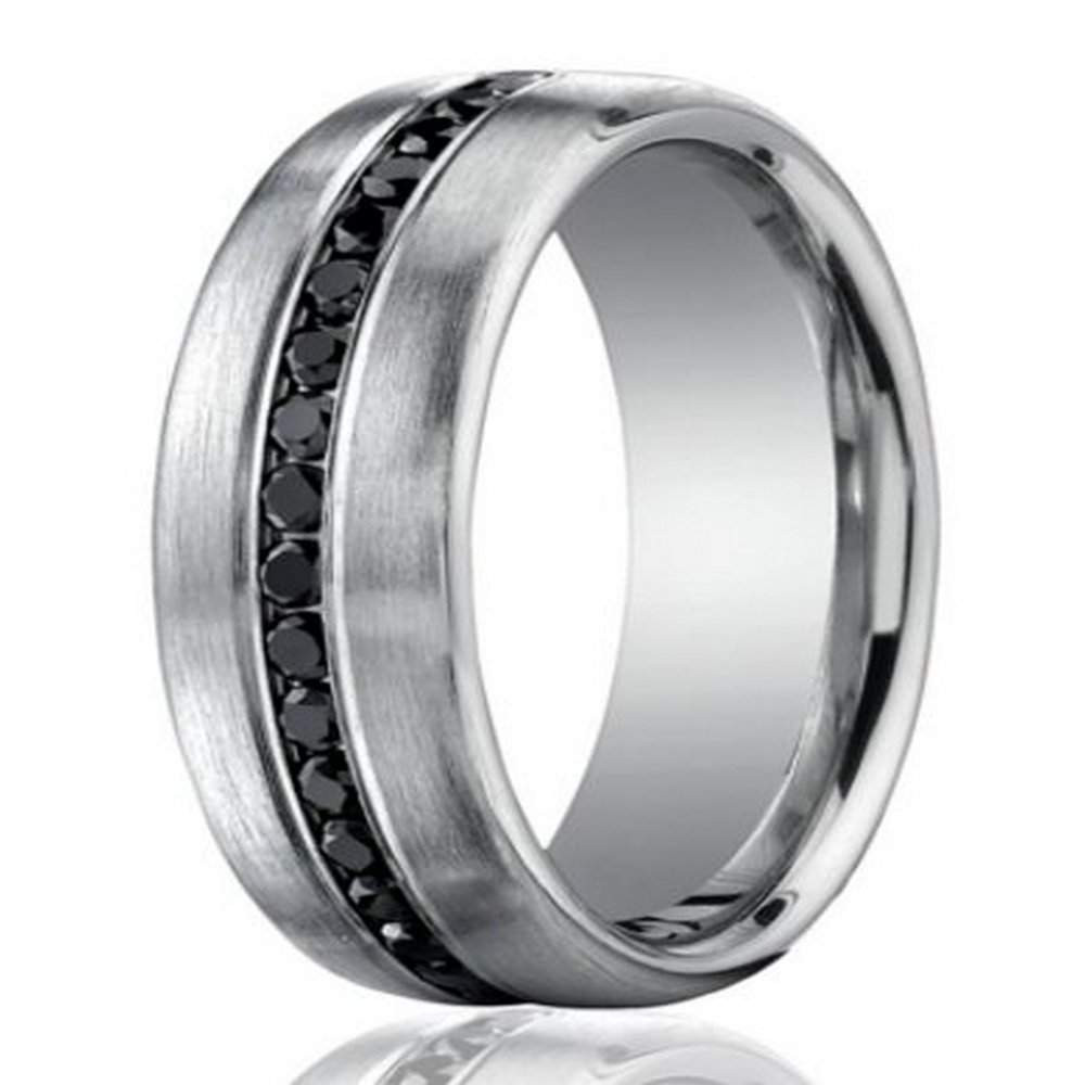 Mens Wedding Band With Black Diamonds
 7 5mm 950 Platinum Black Diamond Men’s Wedding Ring