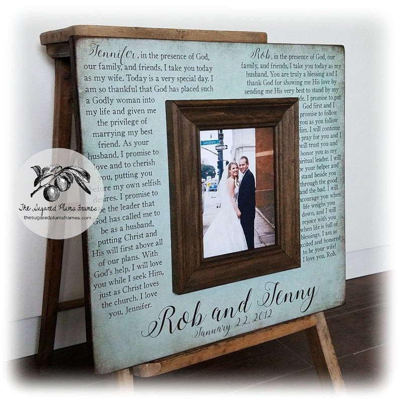 Mens Wedding Vows
 Anniversary Gifts For Men Wedding Vows Picture Frame 16x16