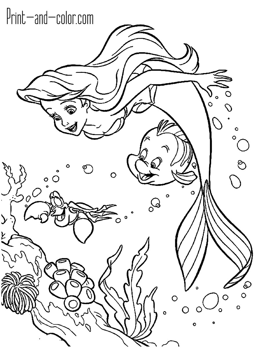 Mermaid Coloring Pages Free Printable
 The Little Mermaid coloring pages