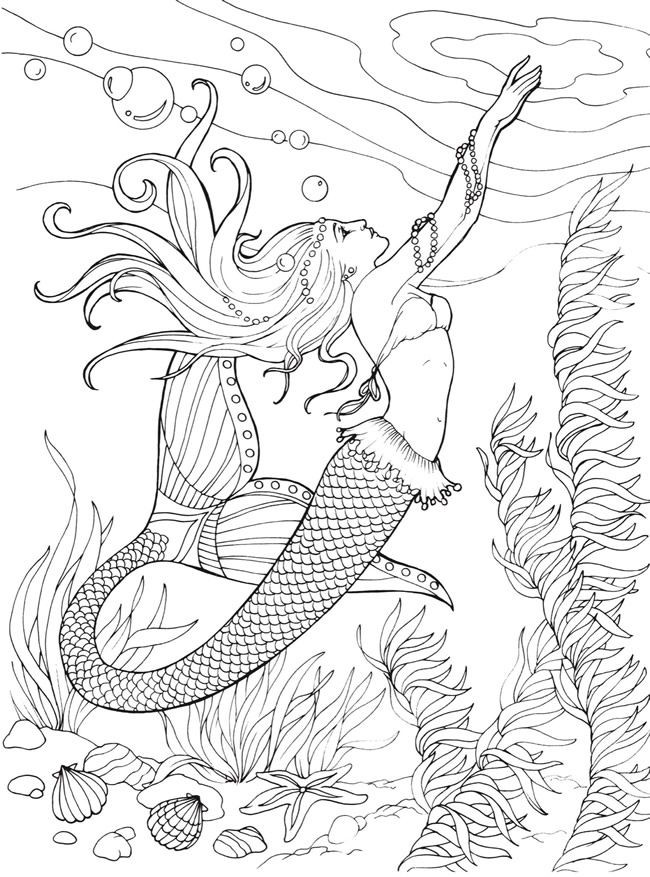 Mermaid Coloring Pages Free Printable
 Mermaid Coloring Pages for Adults Best Coloring Pages