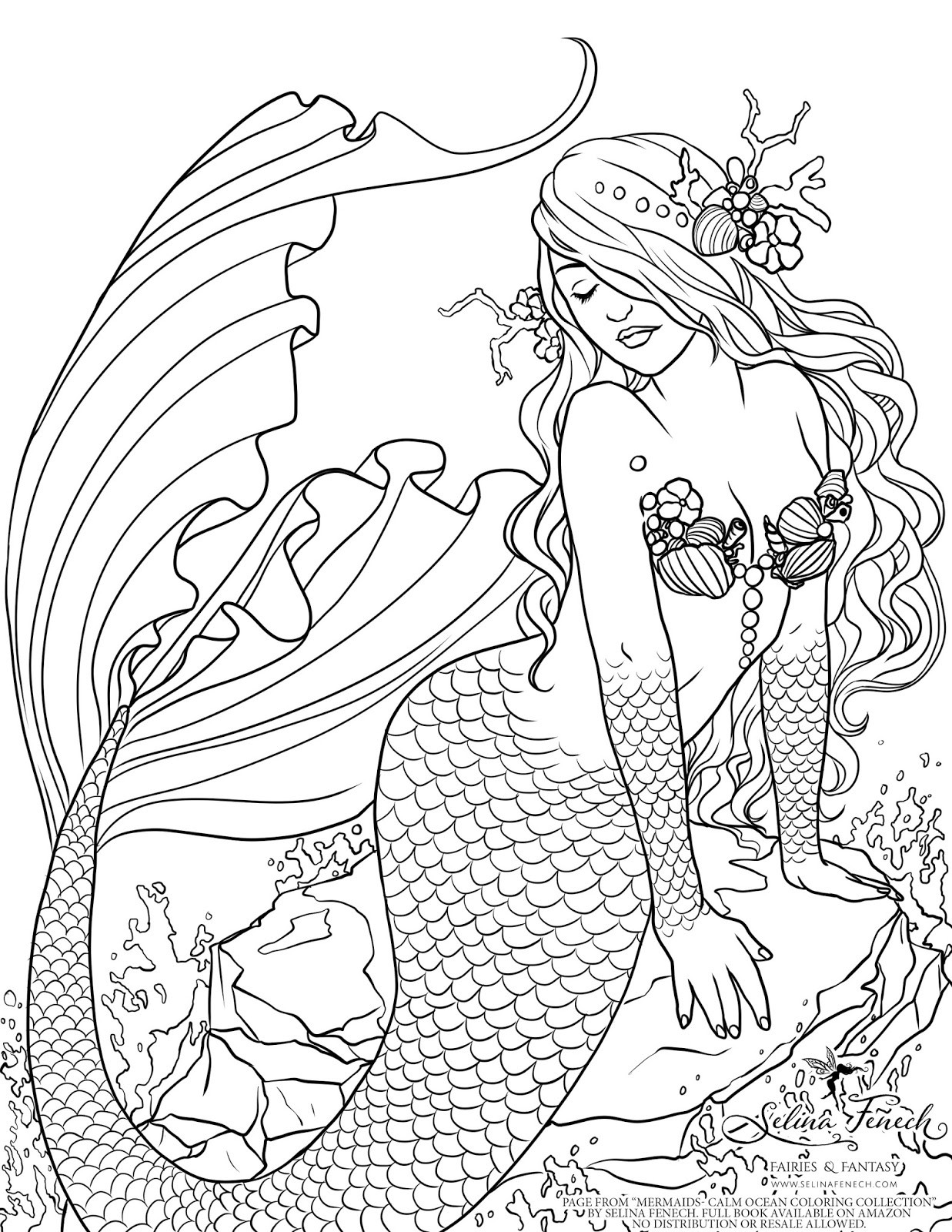 Mermaid Coloring Pages Free Printable
 Enchanted Designs Fairy & Mermaid Blog Free Mermaid