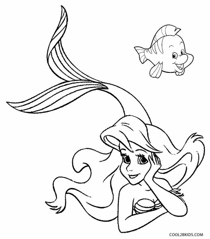 Mermaid Coloring Pages Free Printable
 Printable Mermaid Coloring Pages For Kids