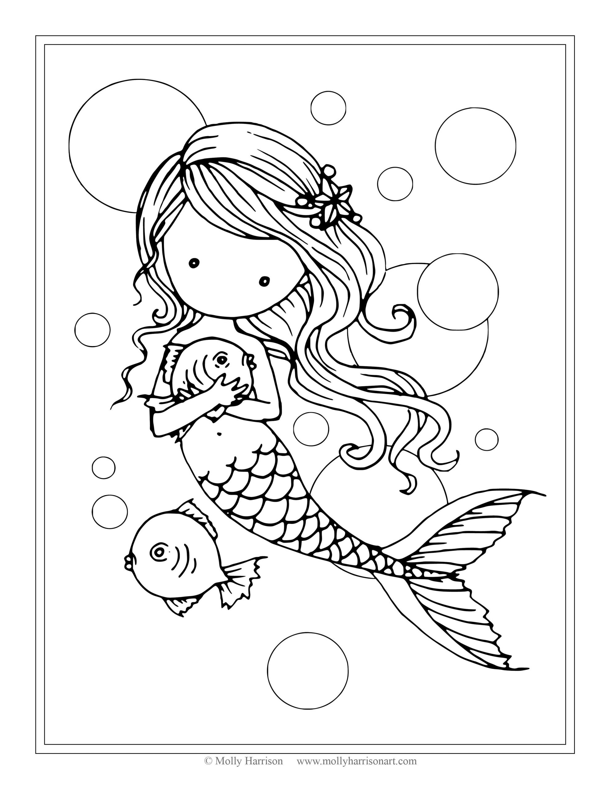 Mermaid Coloring Pages Free Printable
 Mermaid Fairy Coloring Pages at GetColorings