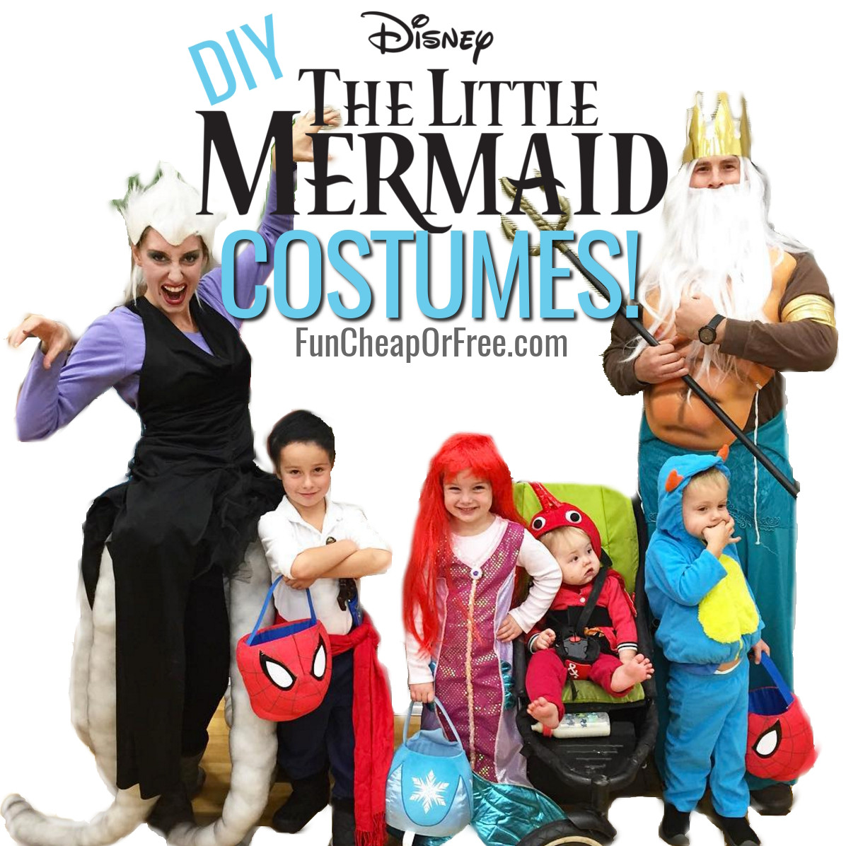 Mermaid Halloween Costume DIY
 DIY Little Mermaid Costume Cute Family Costumes Fun