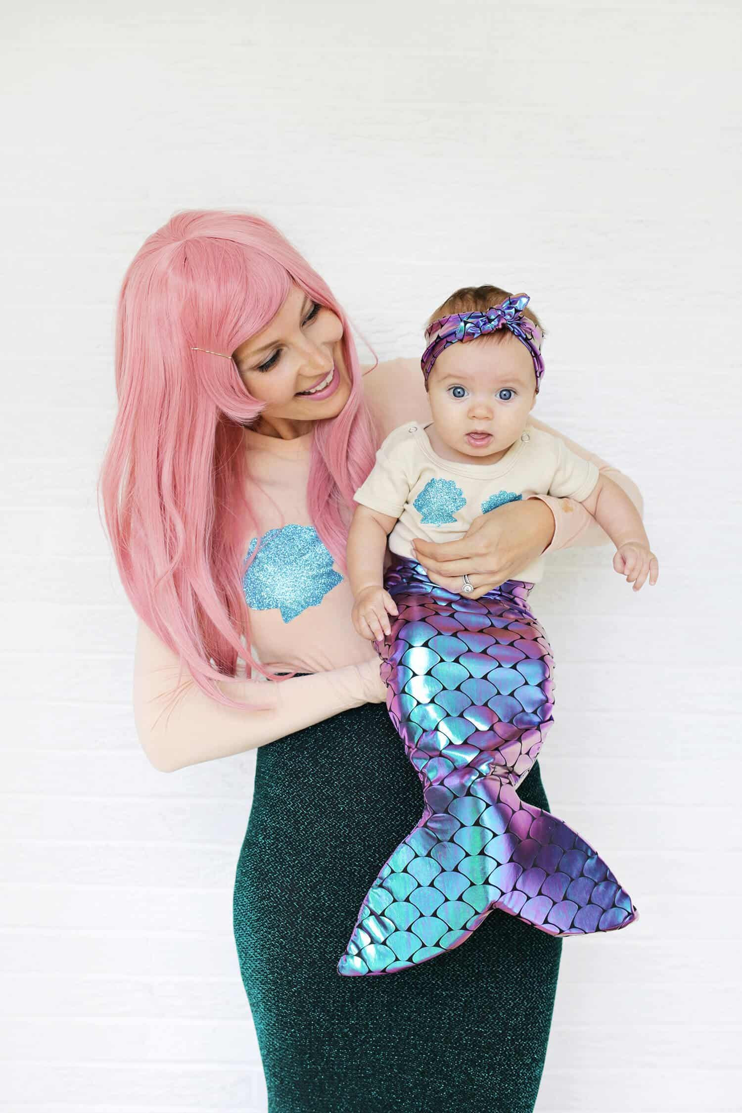 Mermaid Halloween Costume DIY
 Mother Daughter Mermaid Costume DIY A Beautiful Mess