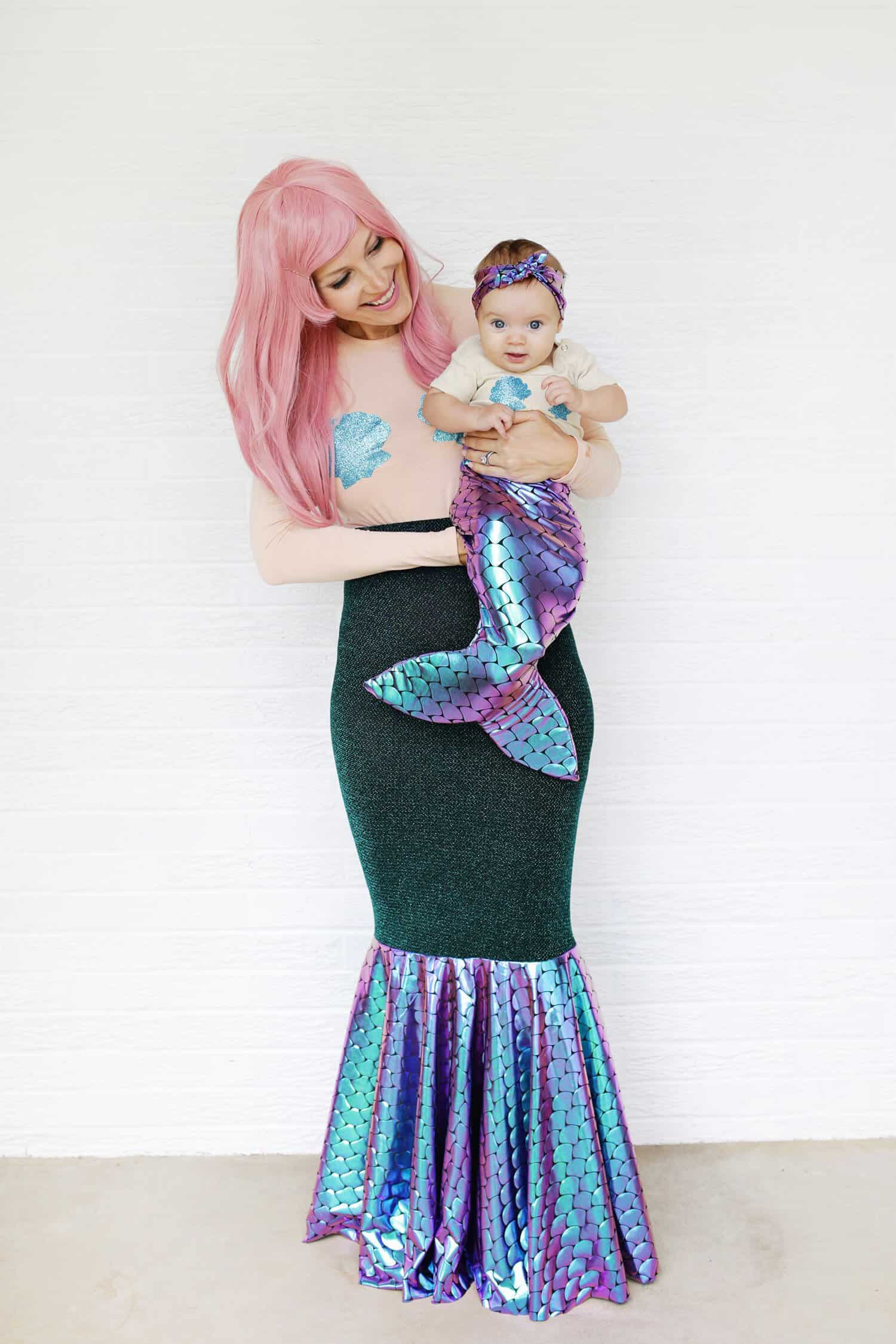 Mermaid Halloween Costume DIY
 Mother Daughter Mermaid Costume DIY A Beautiful Mess