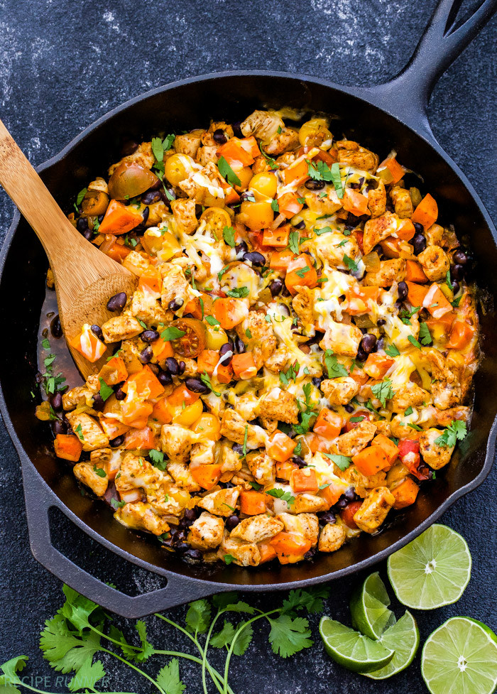 Mexican Recipes Chicken
 Mexican Chicken Sweet Potato and Black Bean Skillet