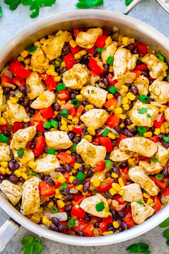 Mexican Recipes Chicken
 Skinny Mexican Chicken Skillet Healthy & Easy Averie