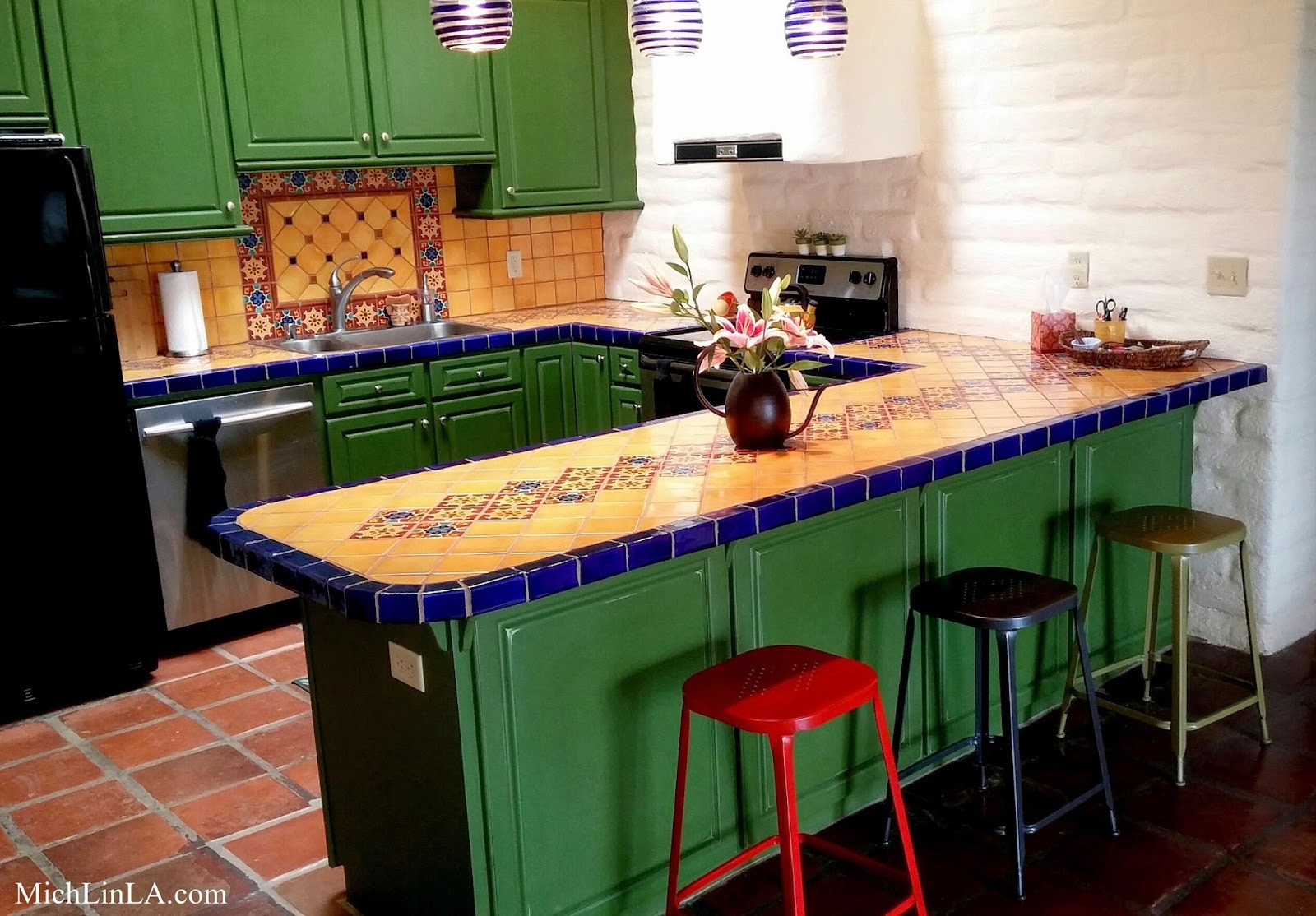 Mexican Tile Kitchens
 Mich L in L A My Mexican Tiled Kitchen