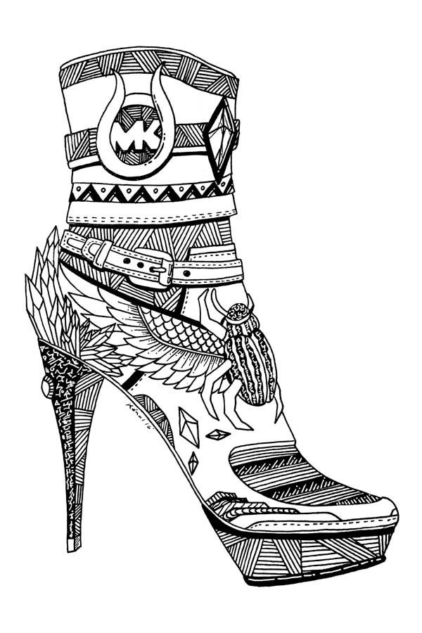 Michaels Adult Coloring Book
 3 Beautiful Michael Kors Shoes Drawings For Fashion Lovers