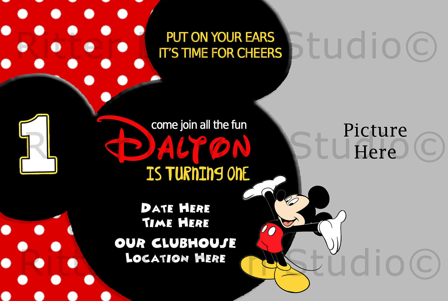 Mickey Mouse Birthday Party Invitations
 Mickey Mouse Birthday Invitation by RitterDesignStudio