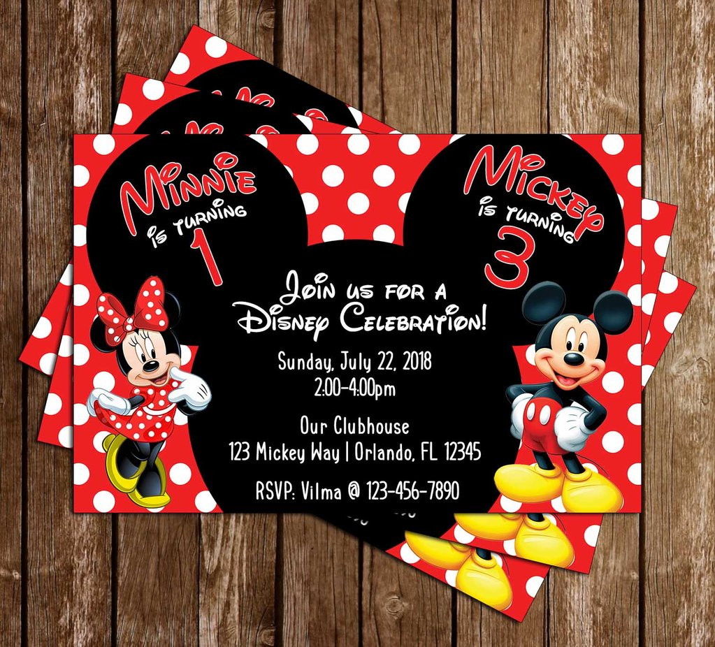 Mickey Mouse Birthday Party Invitations
 Novel Concept Designs Mickey Mouse & Minnie Mouse