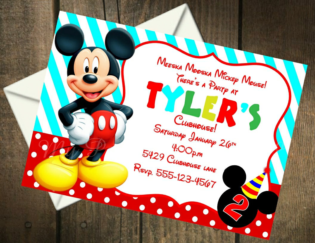 Mickey Mouse Birthday Party Invitations
 Mickey Mouse Printable Birthday Invitation