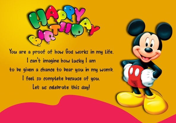 Mickey Mouse Birthday Quotes
 Happy Birthday Wishes for Kids