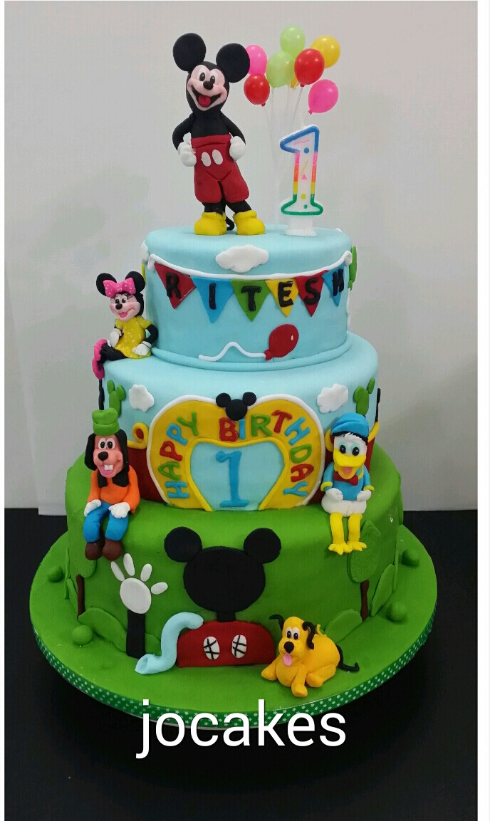 Mickey Mouse First Birthday Cake
 Mickey mouse and friends cake for Ritesh 1st birthday