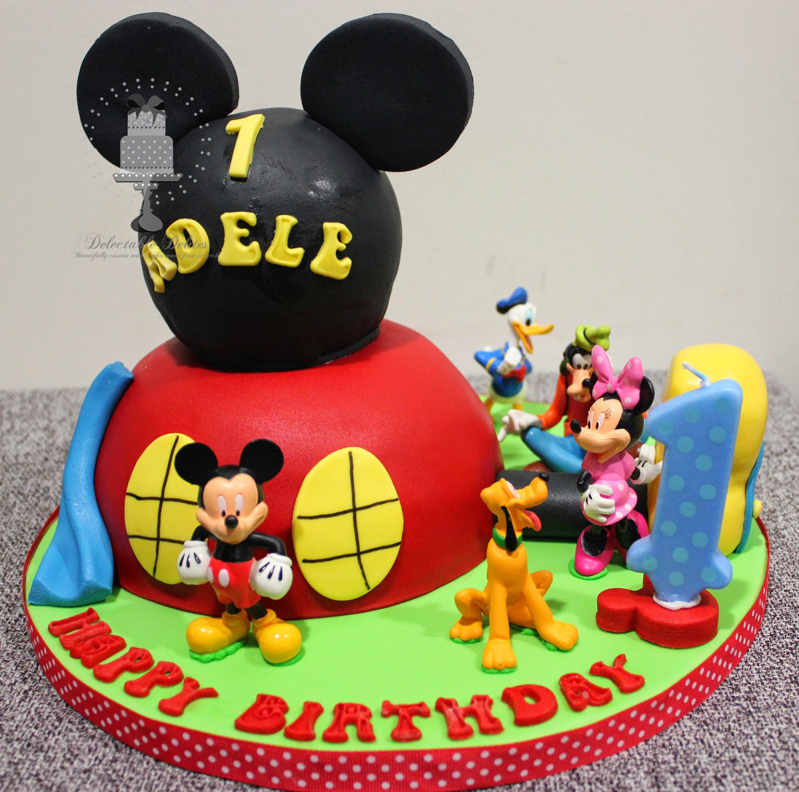 Mickey Mouse First Birthday Cake
 Delectable Delites Mickey mouse clubhouse cake for Adele