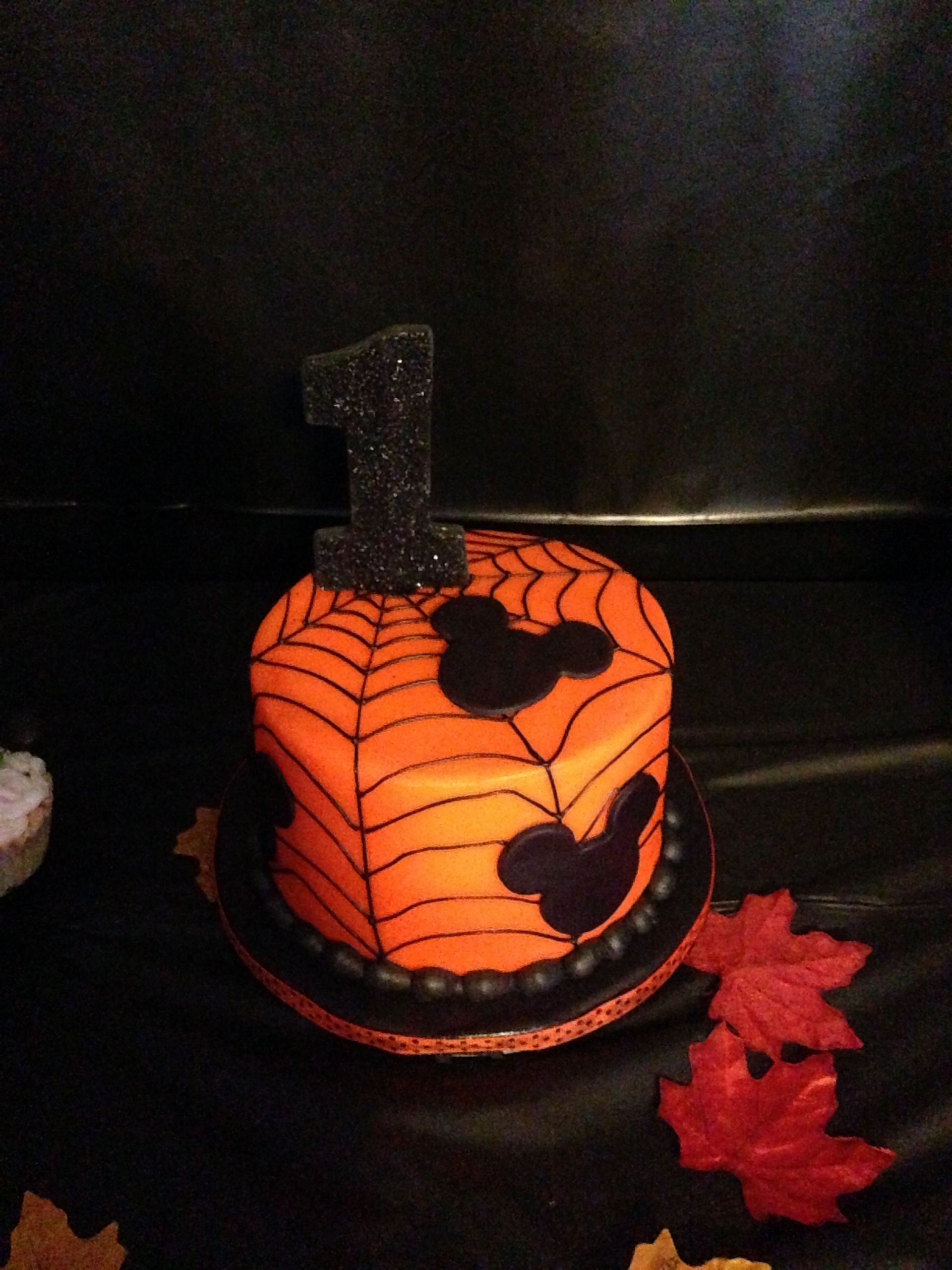 Mickey Mouse Halloween Birthday Party Ideas
 Mickey Halloween birthday smash cake