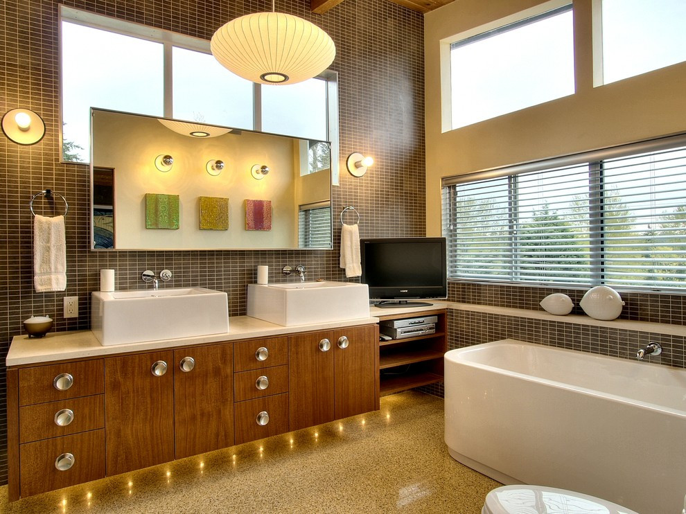 Mid Century Bathroom Light
 Mid Century Modern Vanity Upgrades Every Bathroom with