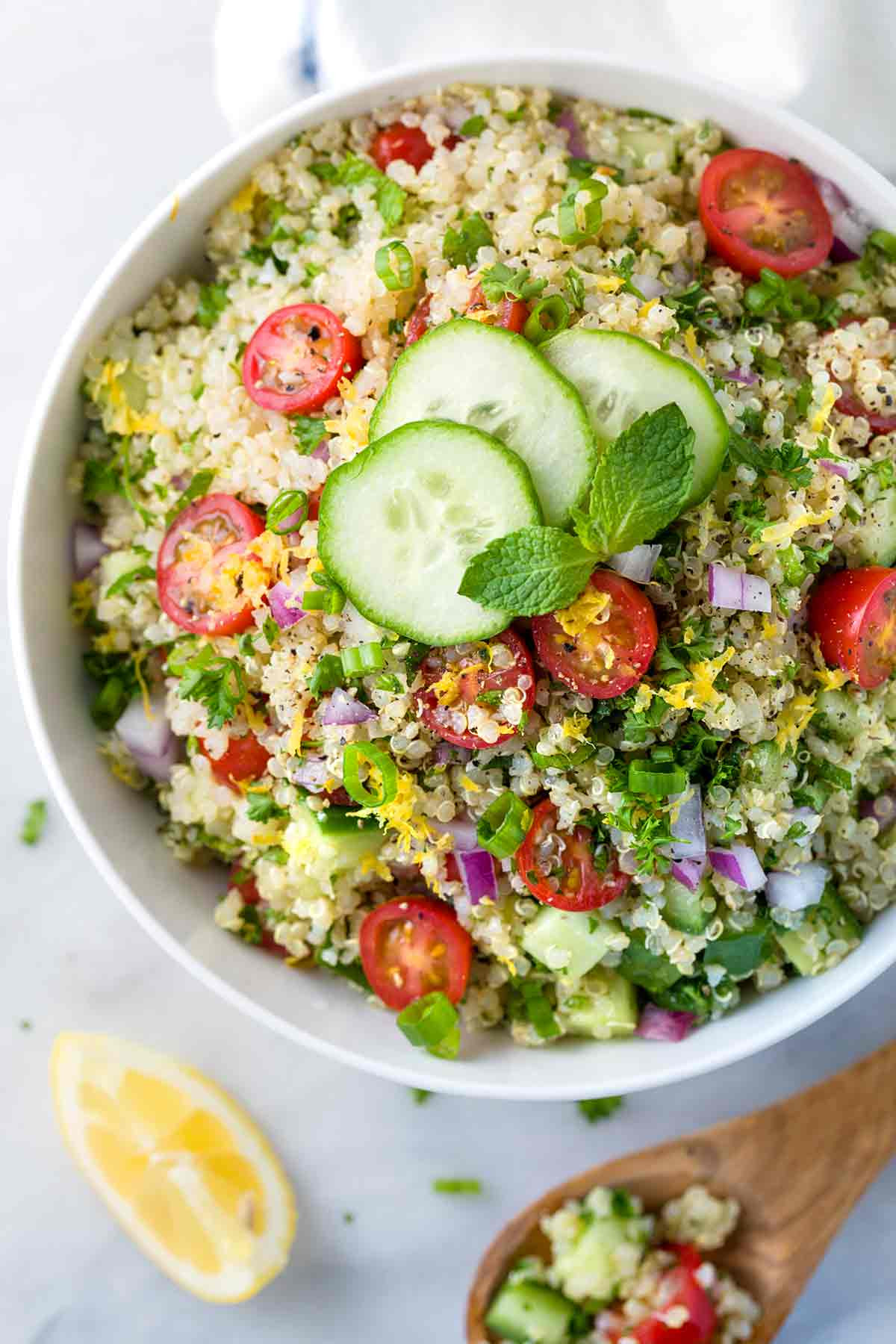 Middle Eastern Side Dishes
 Quinoa Tabbouleh with Lemon Garlic Dressing Jessica Gavin