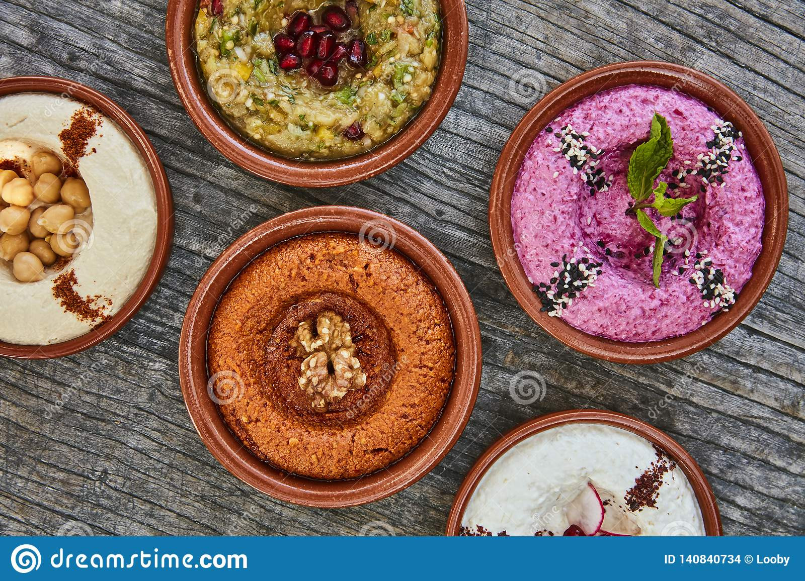 Middle Eastern Side Dishes
 MIddle Eastern Side Dishes And Dips Stock Image of