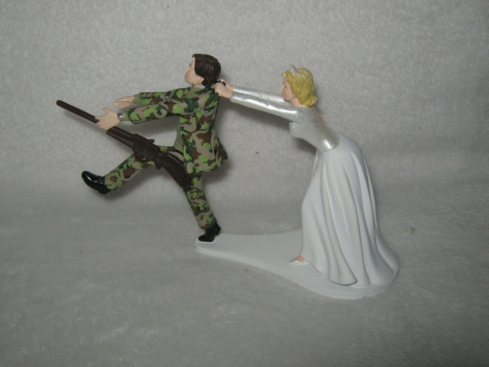 Military Wedding Cake Toppers
 Wedding Reception Party Military Camo Run Away Groom Cake