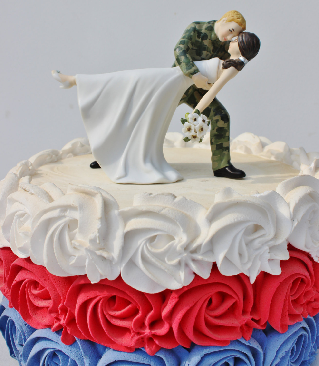 Military Wedding Cake Toppers
 Military US Army Camo Sol r wedding cake topper by