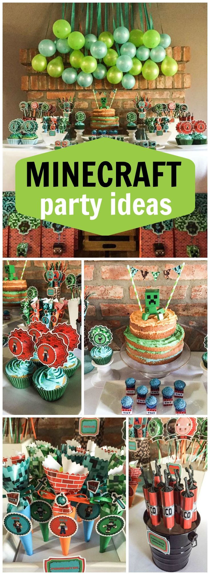 Minecraft Decorations For Birthday Party
 297 best images about Minecraft Party Ideas on Pinterest