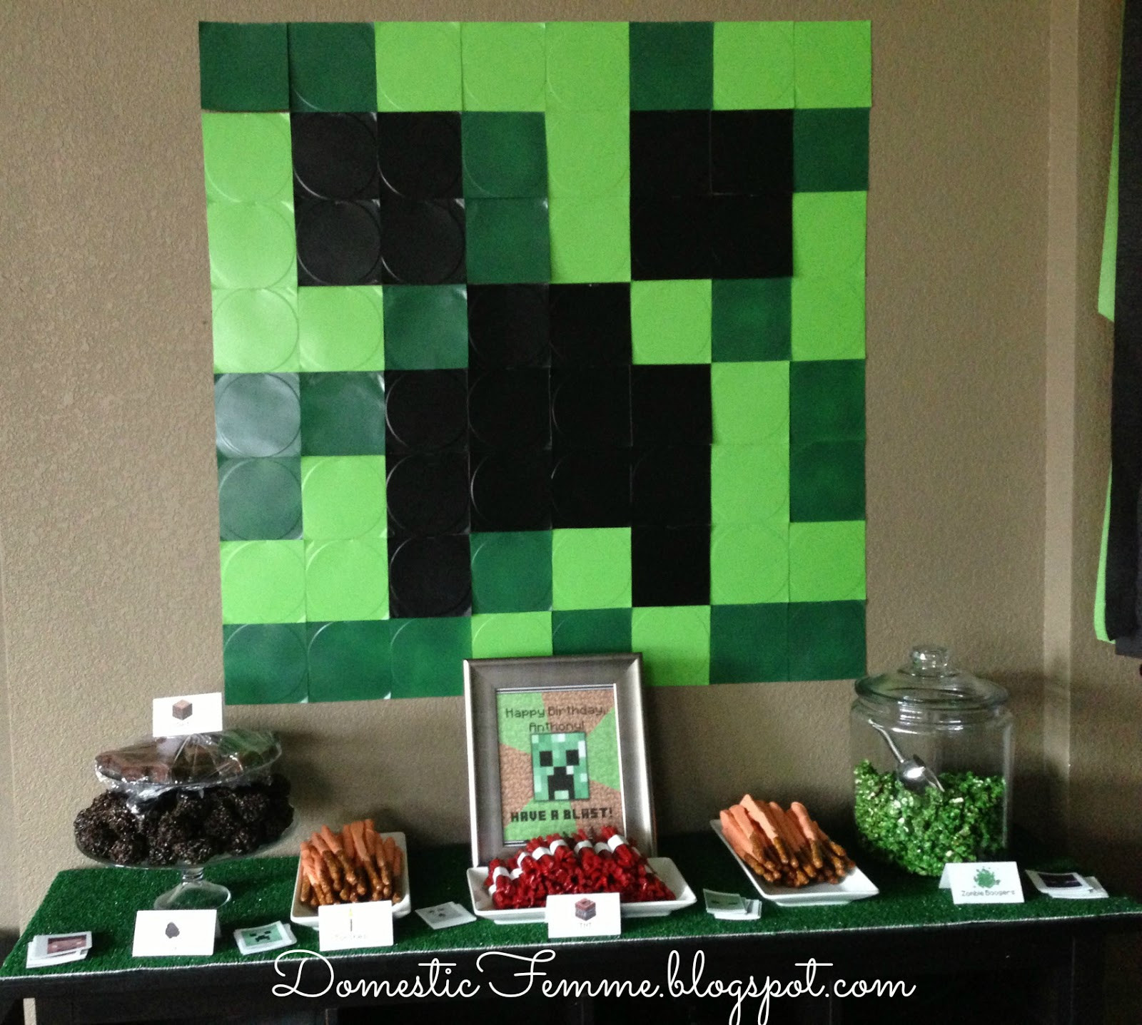 Minecraft Decorations For Birthday Party
 Domestic Femme Minecraft Birthday Party