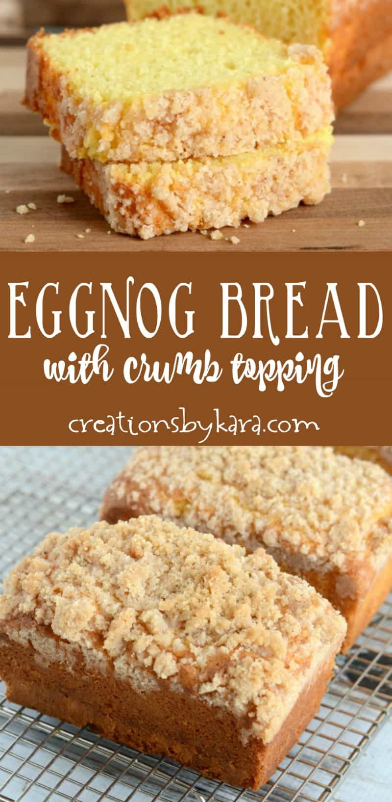 Mini Quick Bread Recipes
 Eggnog Quick Bread with Crumb Topping Creations by Kara