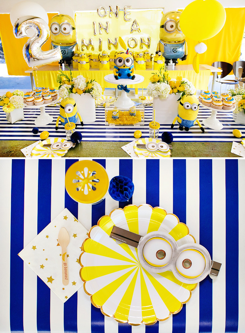 Minions Birthday Decorations
 Modern & Bright " e In A Minion" Themed Birthday Party