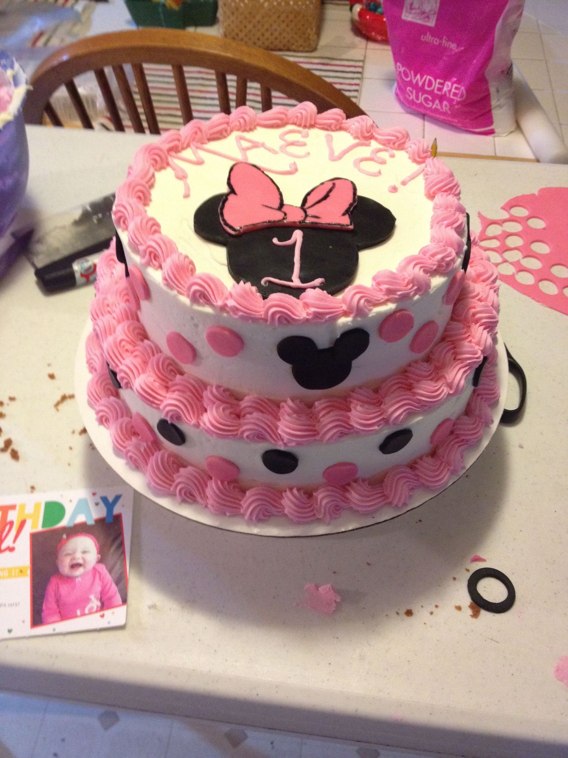 Minnie Mouse Birthday Cake Ideas
 Minnie Mouse 1st birthday cake
